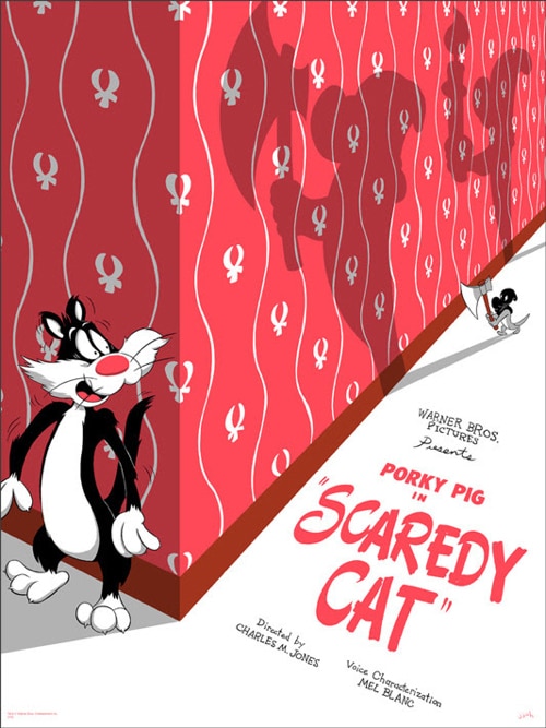 Scaredy Cat Loony Tunes Poster