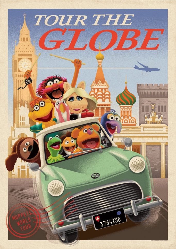 Muppets Tour the Globe Poster by Eric Tan