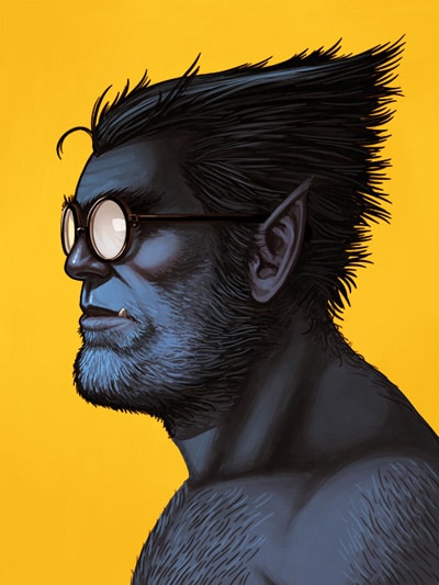 Beast Marvel Portrait Print