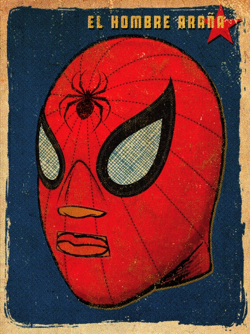 Spiderman Lucha Libre Mask Super Hero Print