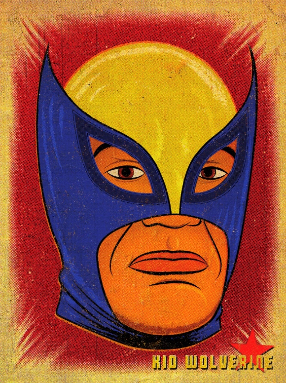 Wolverine Lucha Libre Mask Super Hero Print