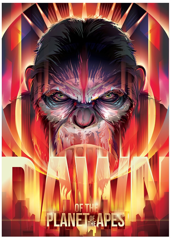 Dawn of the Planet of the Apes Coronation of Caesar Print