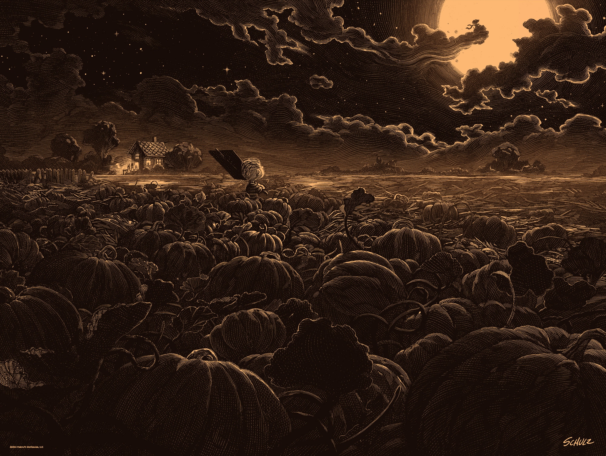 It’s The Great Pumpkin, Charlie Brown Color Print by Nicolas Delort