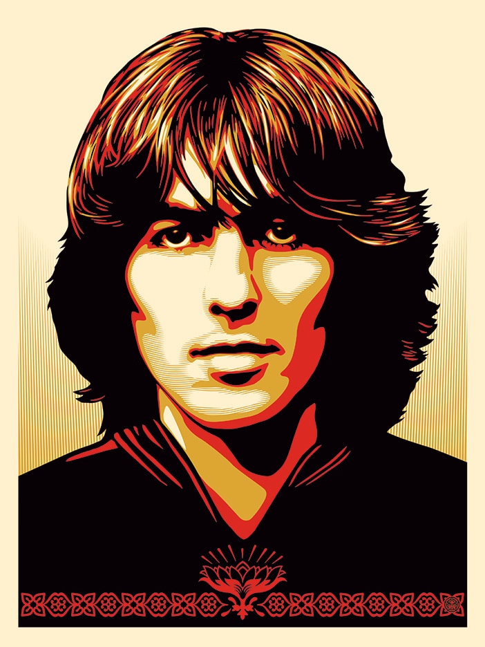George Harrison Red Print by Obey