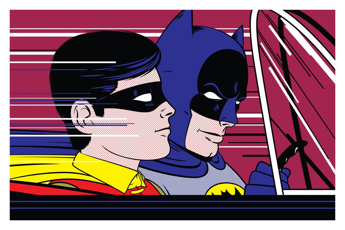 In the Batmobile Roy Lichtenstein Tribute Print