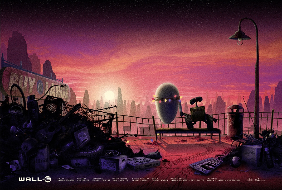 Wall-E First Date Print by Kevin M Wilson