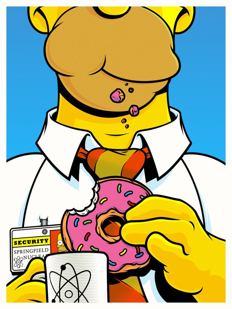 Homer Simpson and Donut Print
