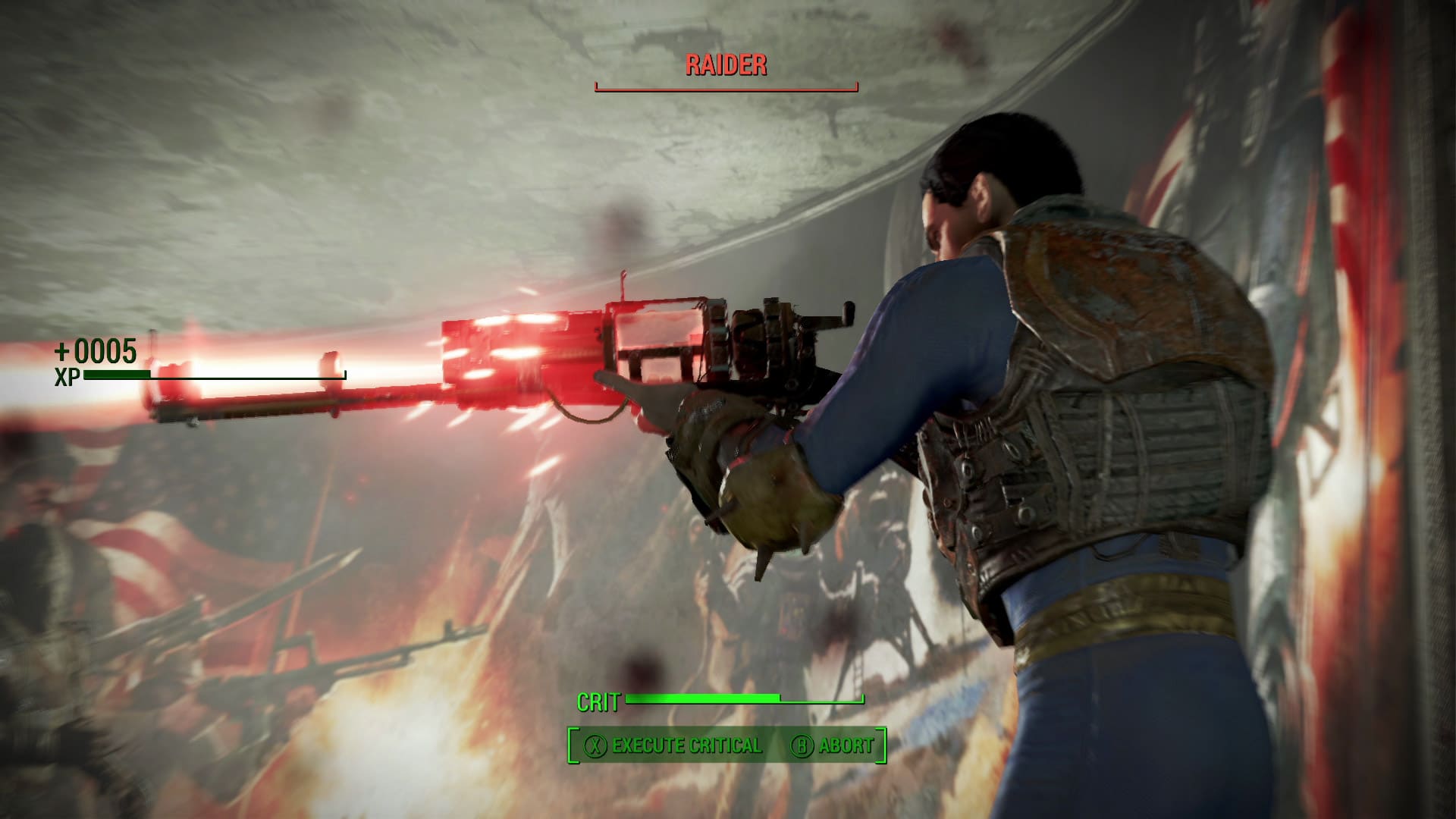 Fallout 4 Character Firing a Laser Gun