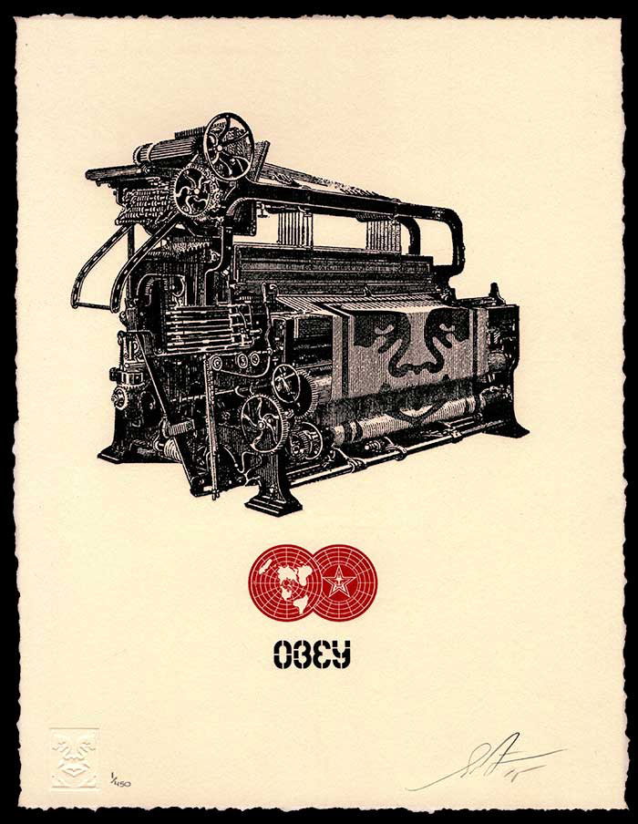 Obey Loom Letterpress Print