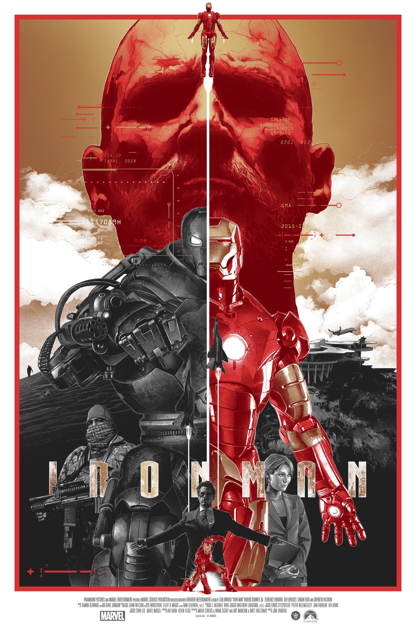 Iron Man Gold Foil Poster by Gabz