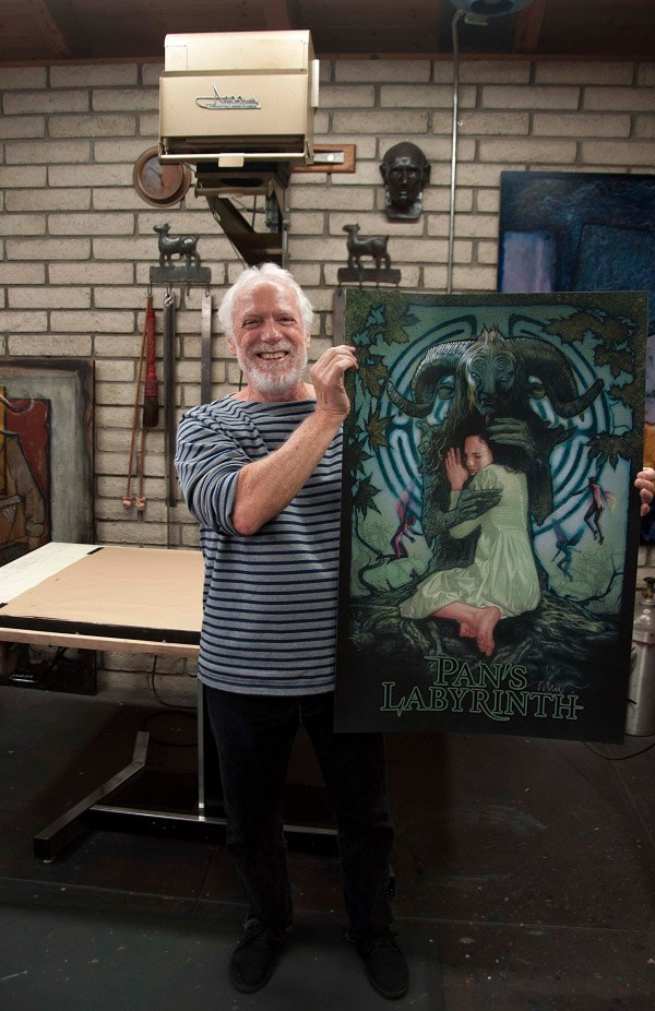 Drew Struzan Holding His Pan’s Labyrinth Print