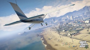 Grand Theft Auto 5 Sky Plane and Beach Screenshot