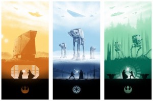 Star Wars Trilogy Print Set By Marko Manev