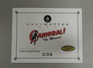 Cannibal the Musical Print Certificate of Authenticity