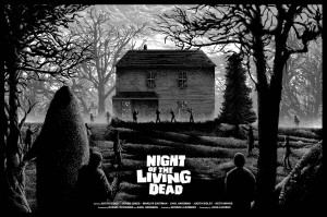 Night of the Living Dead BW Movie Poster Print