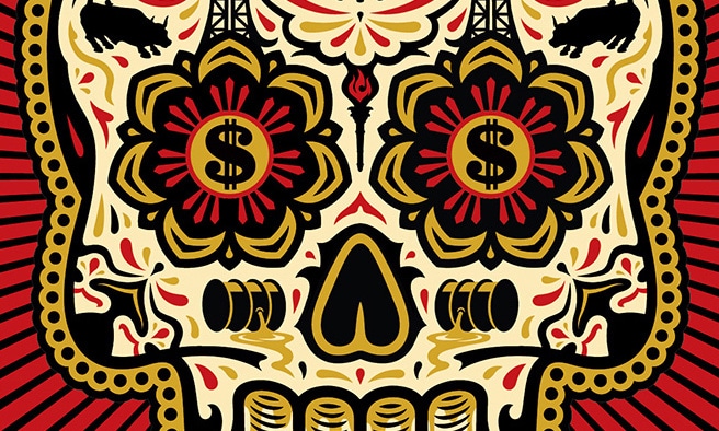 Power & Glory Day of the Dead Skull Print