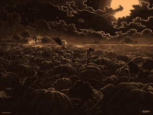It’s The Great Pumpkin, Charlie Brown Color Print by Nicolas Delort
