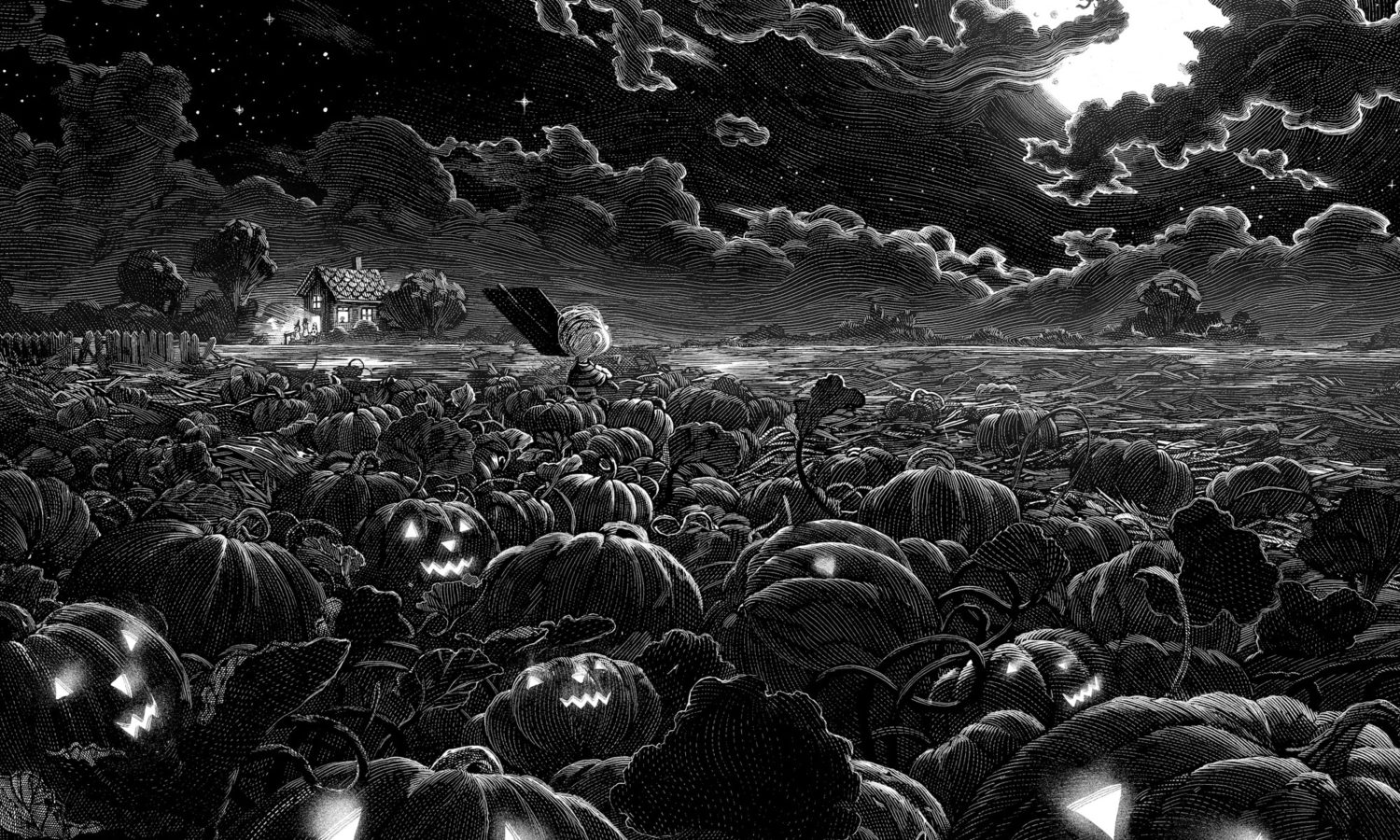 It’s The Great Pumpkin, Charlie Brown Print by Nicolas Delort