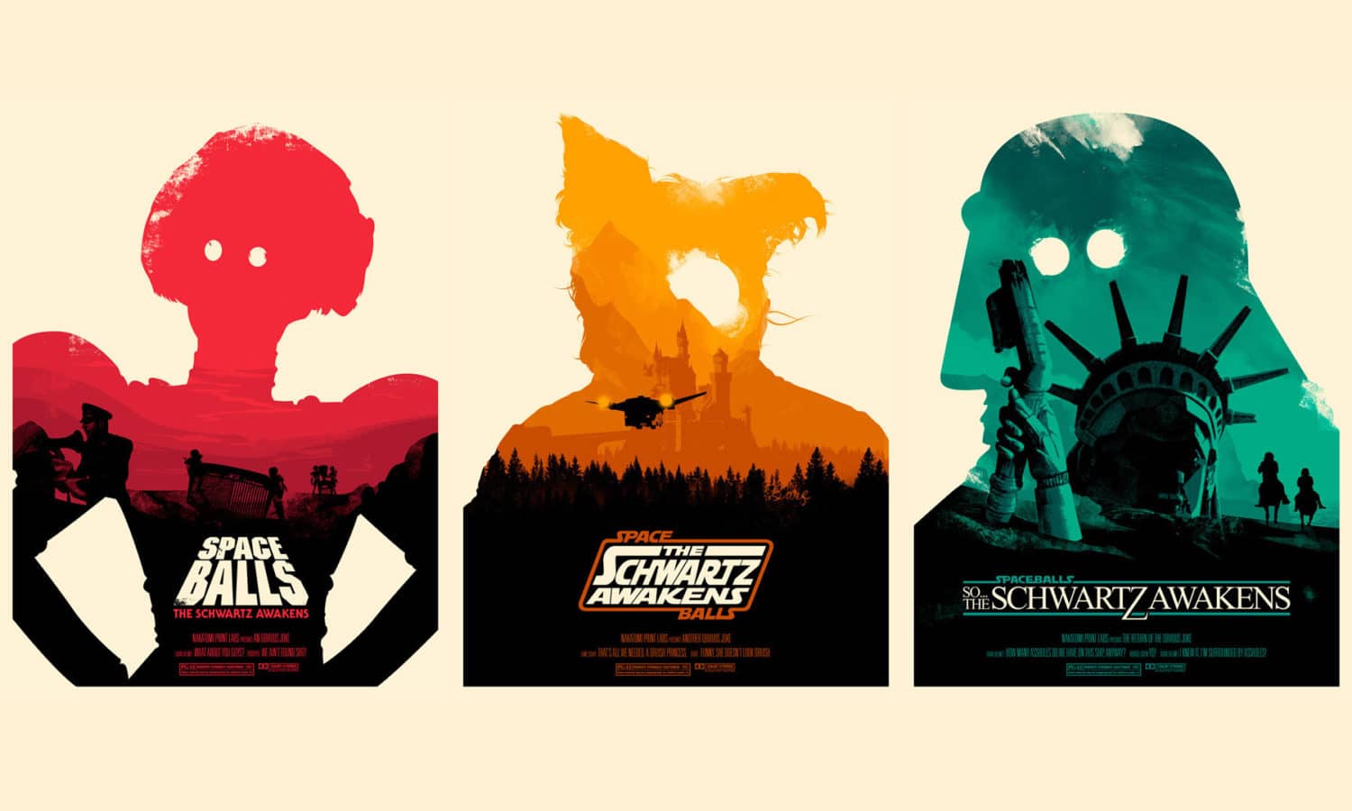 Space Balls Movie Poster Print Sets by Josh Budich